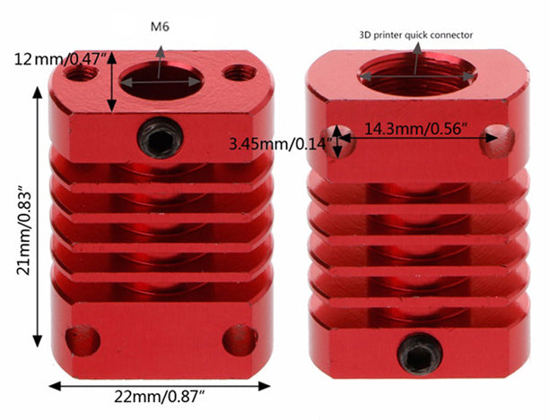 挤出机MK10 E3DV6散热器 铝块散热器 CR8热管