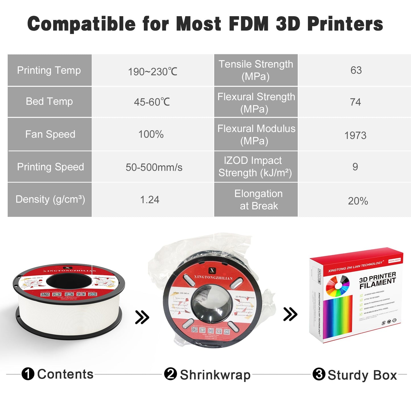 XTZL PLA+ 3D Printing Filament MX