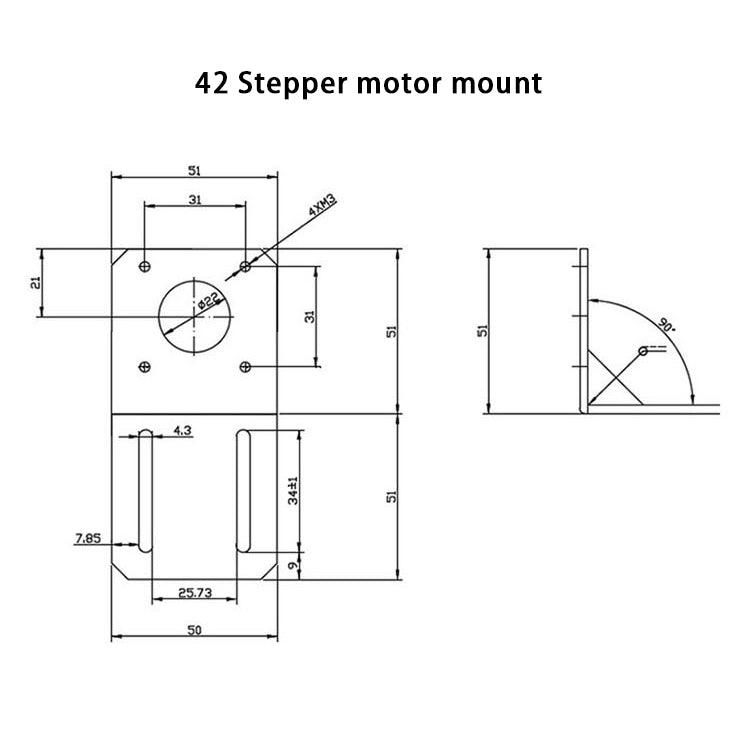 Universal 42/57 stepper motor mount Motor bracket L bracket