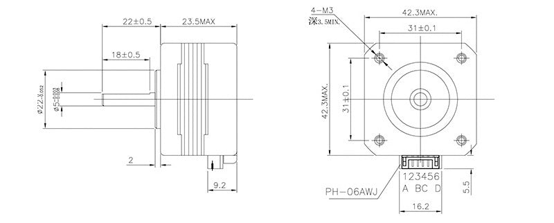 42 stepper motor 38 height miniature drive motor two-phase four-wire screw engraving machine