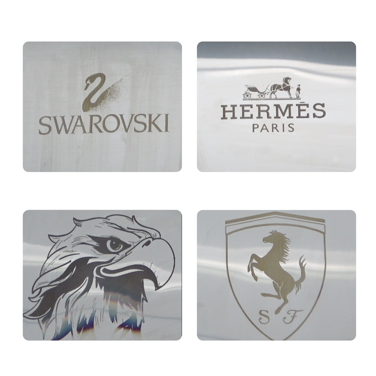 The laser engraving machine is made of stainless steel leather nameplate